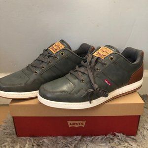 Levi & Strauss Oscar Leather Sneakers Charcoal
